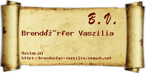 Brendörfer Vaszilia névjegykártya